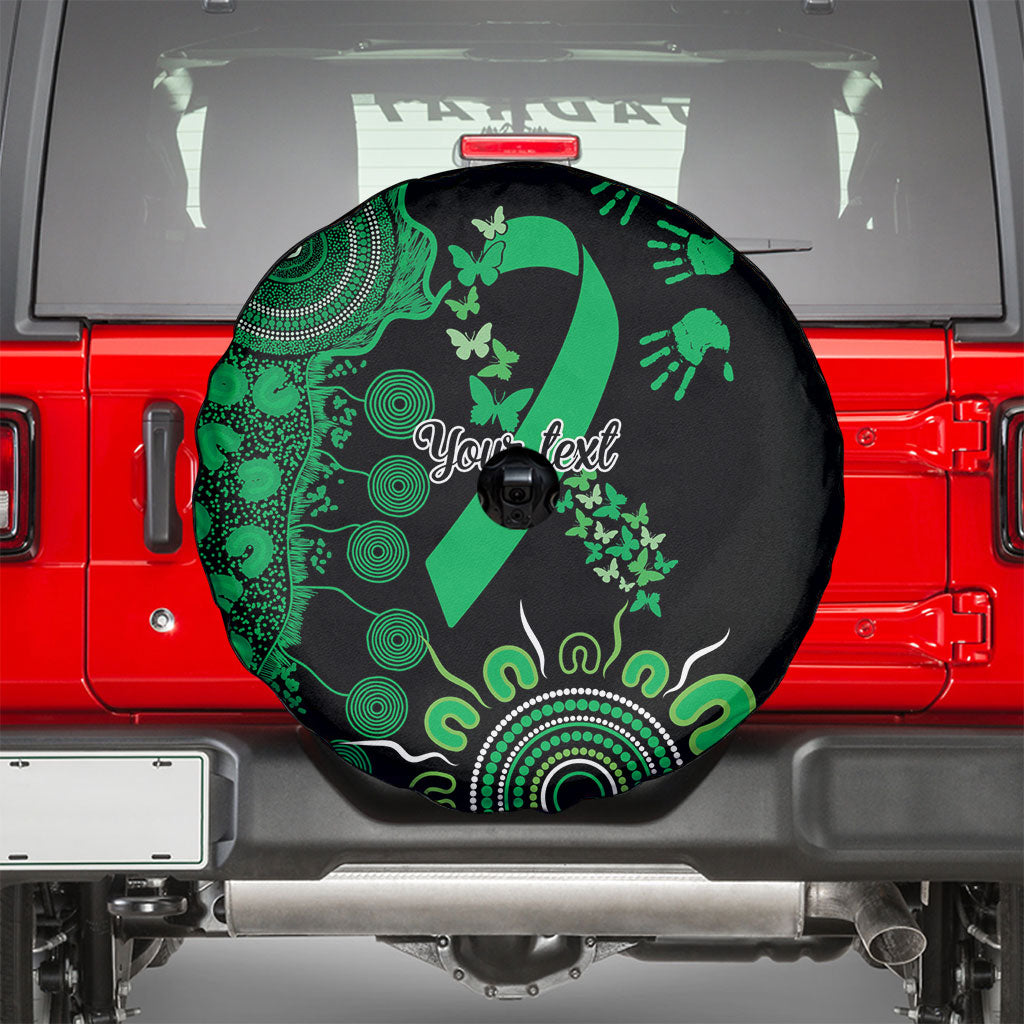 Australia Minority Mental Health Support Personalised Spare Tire Cover Aboriginal Ribbon Dot Painting