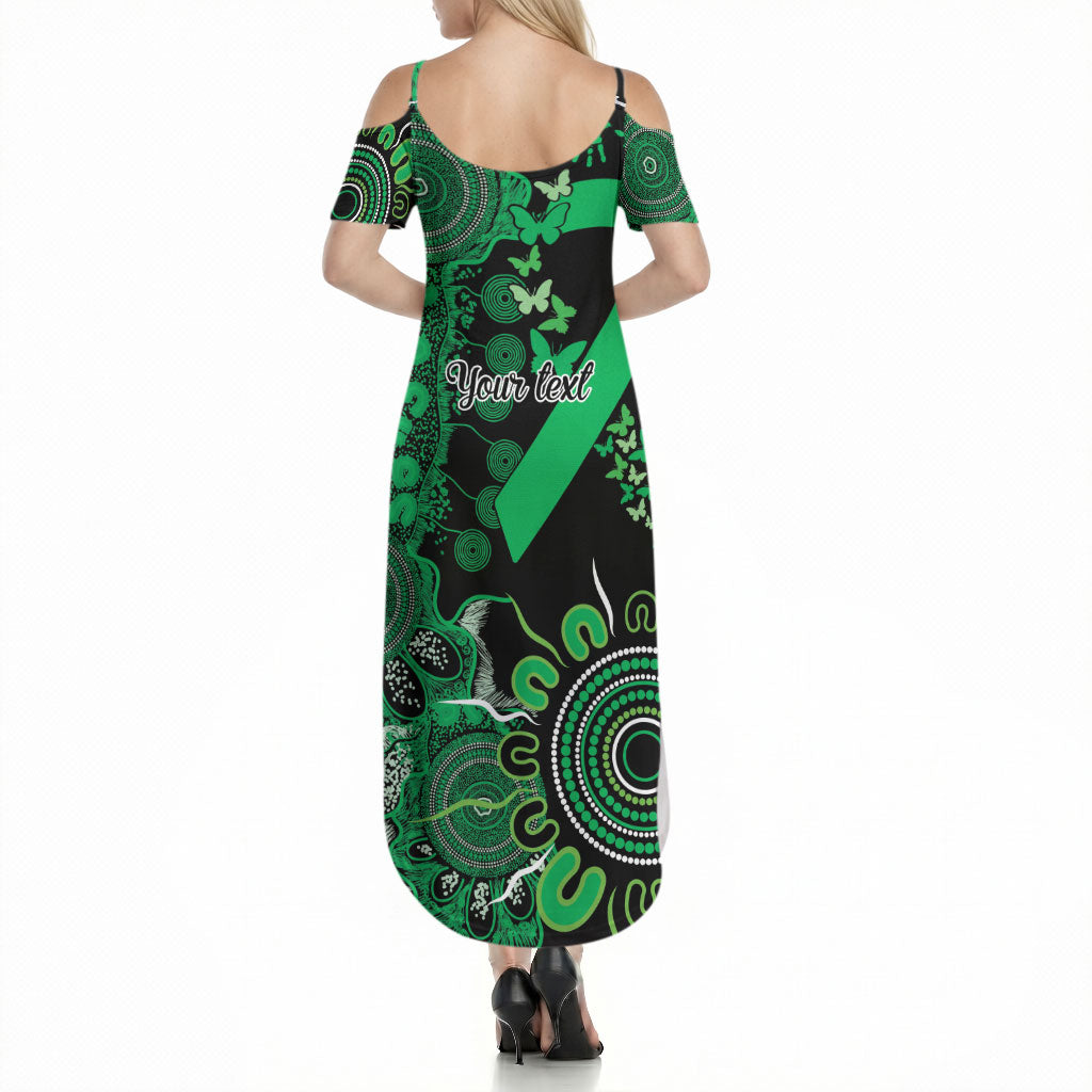 Australia Minority Mental Health Support Personalised Summer Maxi Dress Aboriginal Ribbon Dot Painting