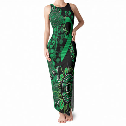Australia Minority Mental Health Support Personalised Tank Maxi Dress Aboriginal Ribbon Dot Painting