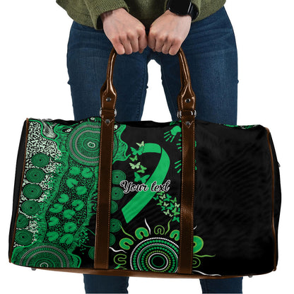 Australia Minority Mental Health Support Personalised Travel Bag Aboriginal Ribbon Dot Painting