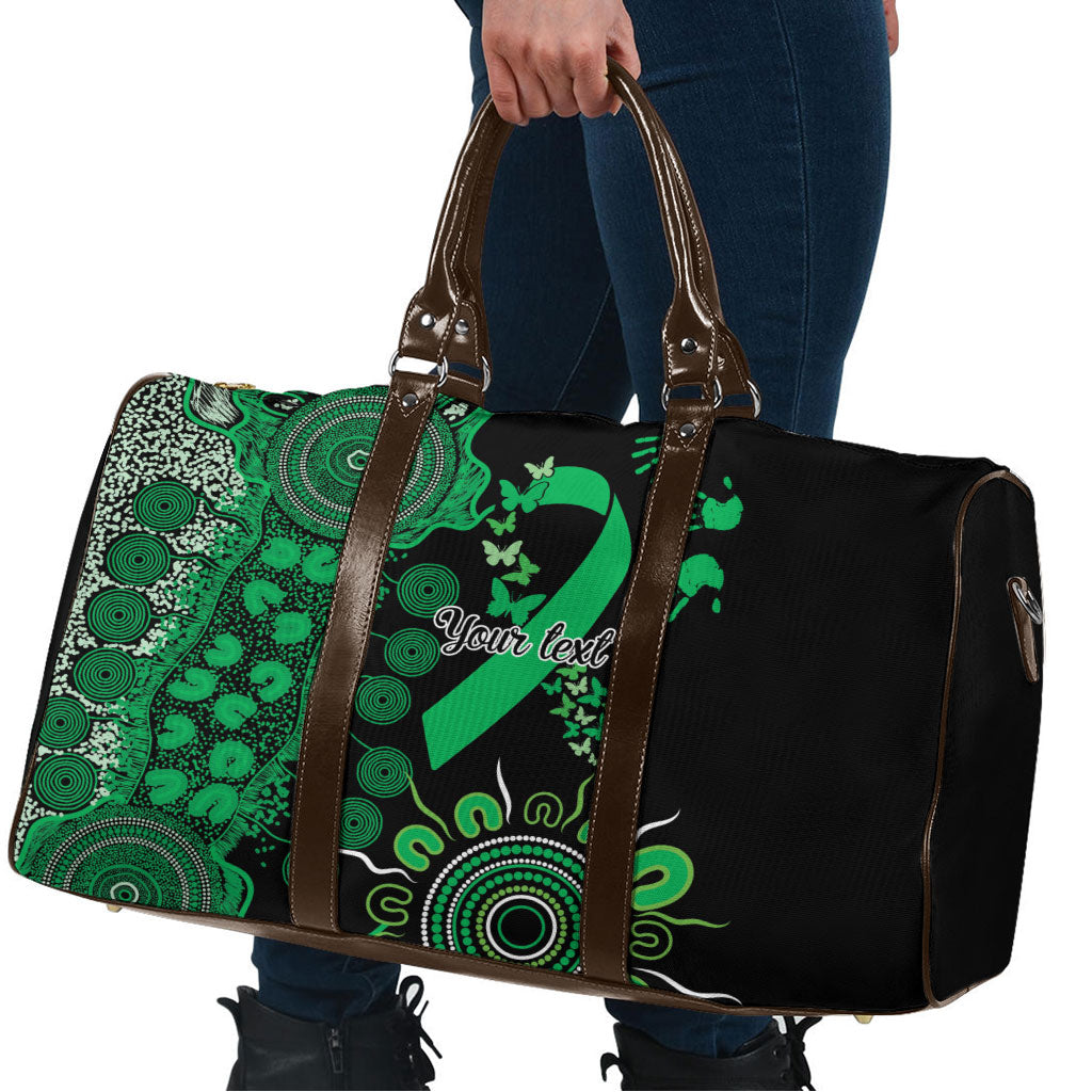 Australia Minority Mental Health Support Personalised Travel Bag Aboriginal Ribbon Dot Painting