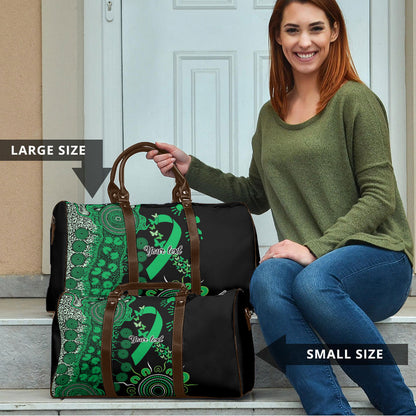 Australia Minority Mental Health Support Personalised Travel Bag Aboriginal Ribbon Dot Painting