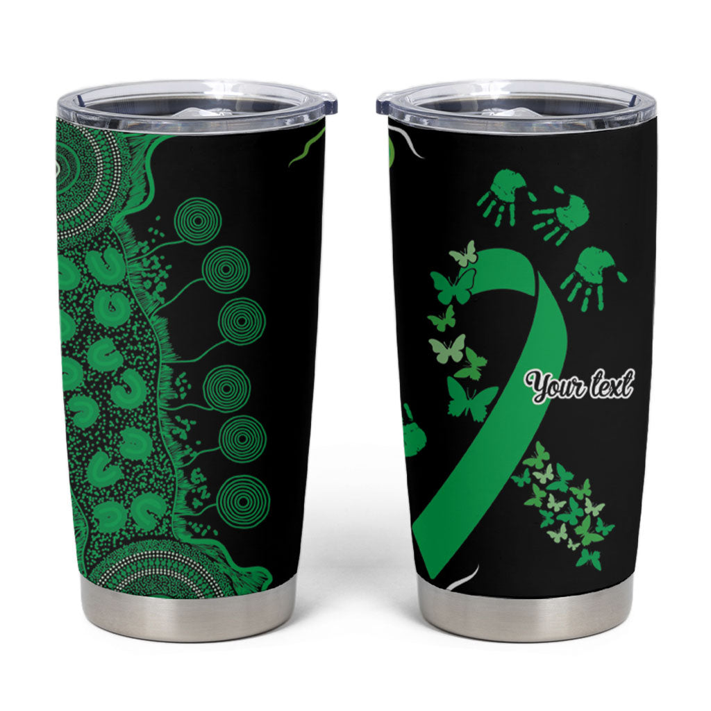 Australia Minority Mental Health Support Personalised Tumbler Cup Aboriginal Ribbon Dot Painting
