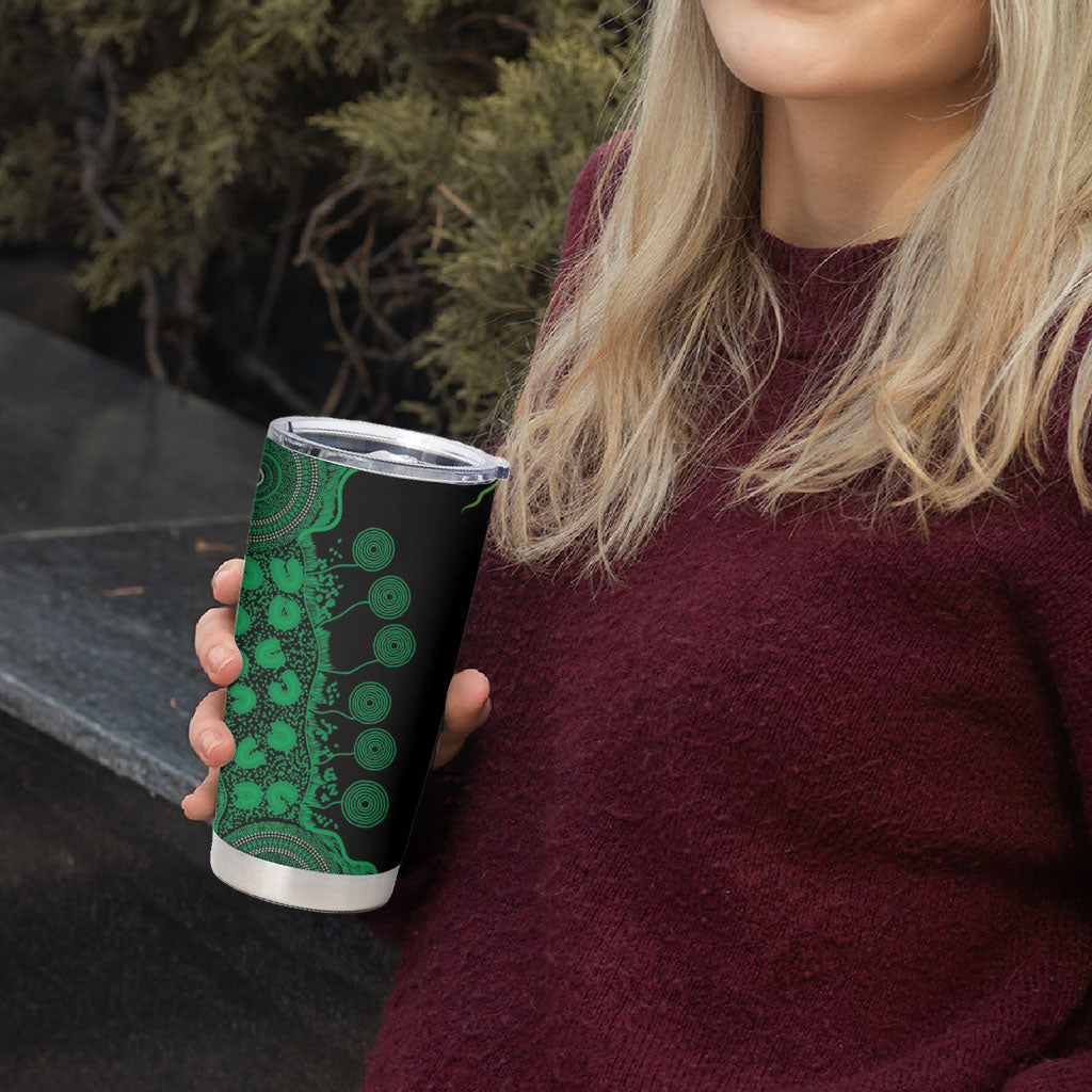 Australia Minority Mental Health Support Personalised Tumbler Cup Aboriginal Ribbon Dot Painting