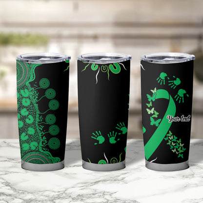 Australia Minority Mental Health Support Personalised Tumbler Cup Aboriginal Ribbon Dot Painting