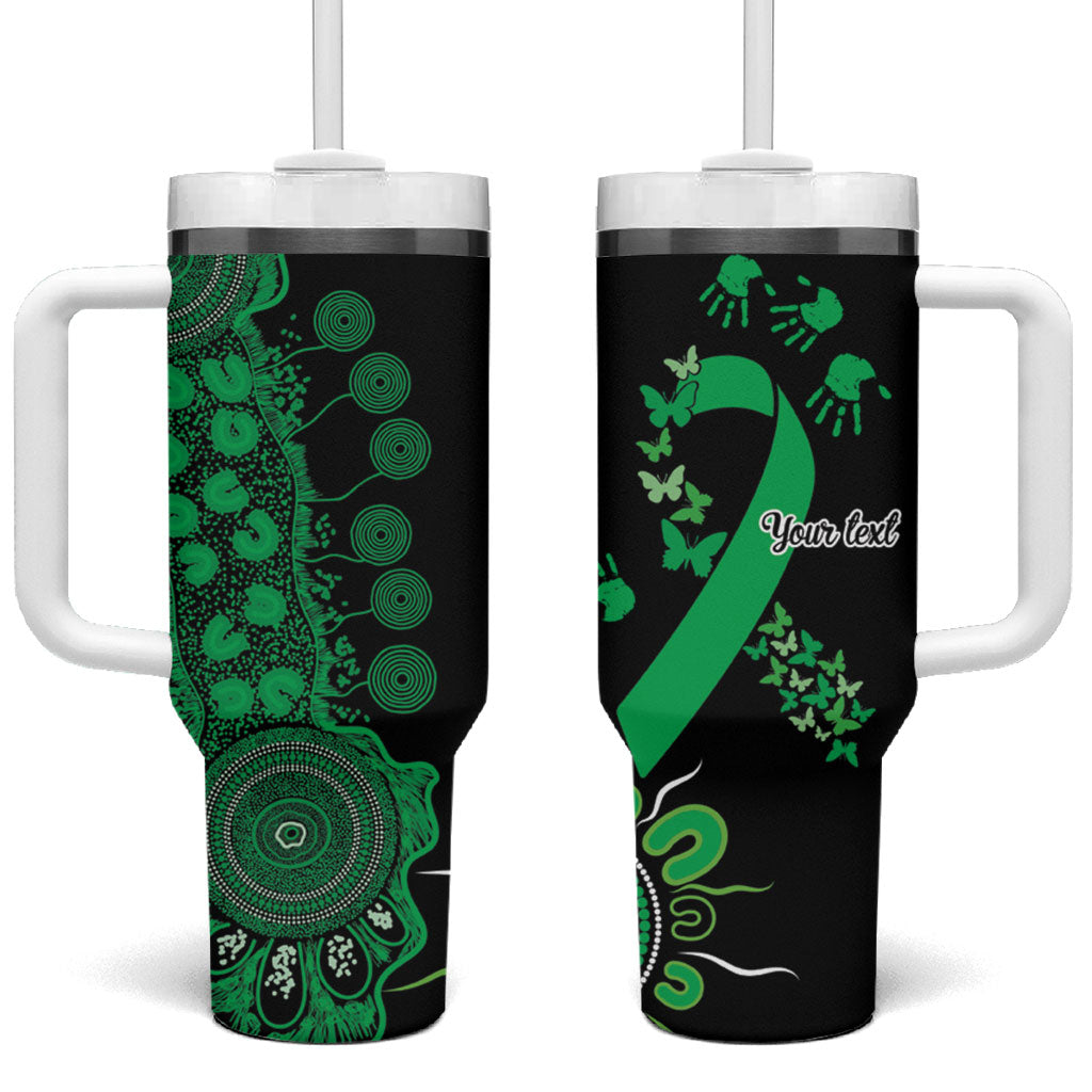 Australia Minority Mental Health Support Personalised Tumbler With Handle Aboriginal Ribbon Dot Painting