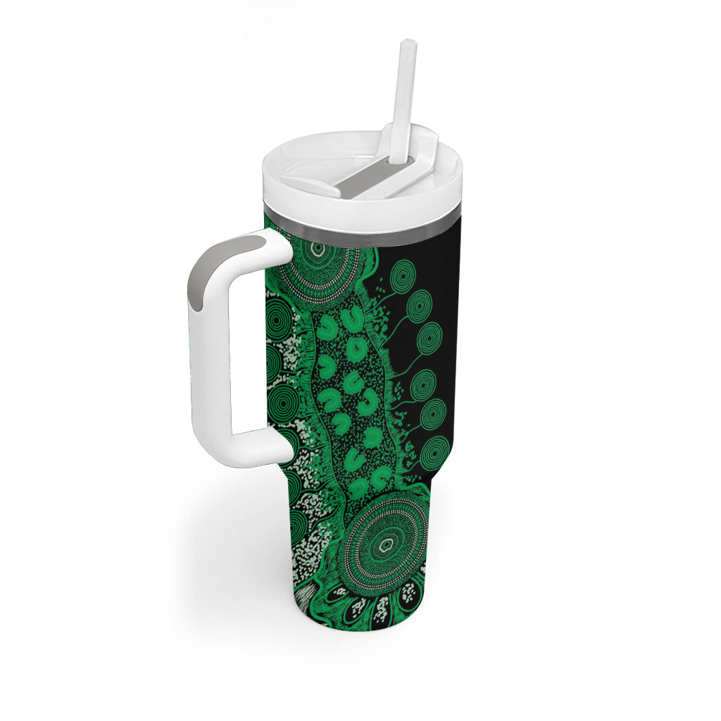 Australia Minority Mental Health Support Personalised Tumbler With Handle Aboriginal Ribbon Dot Painting