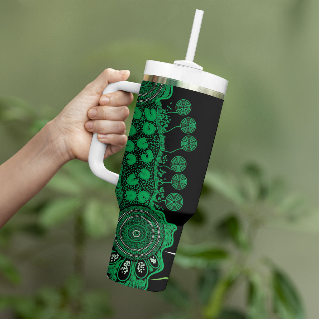 Australia Minority Mental Health Support Personalised Tumbler With Handle Aboriginal Ribbon Dot Painting