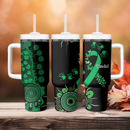 Australia Minority Mental Health Support Personalised Tumbler With Handle Aboriginal Ribbon Dot Painting