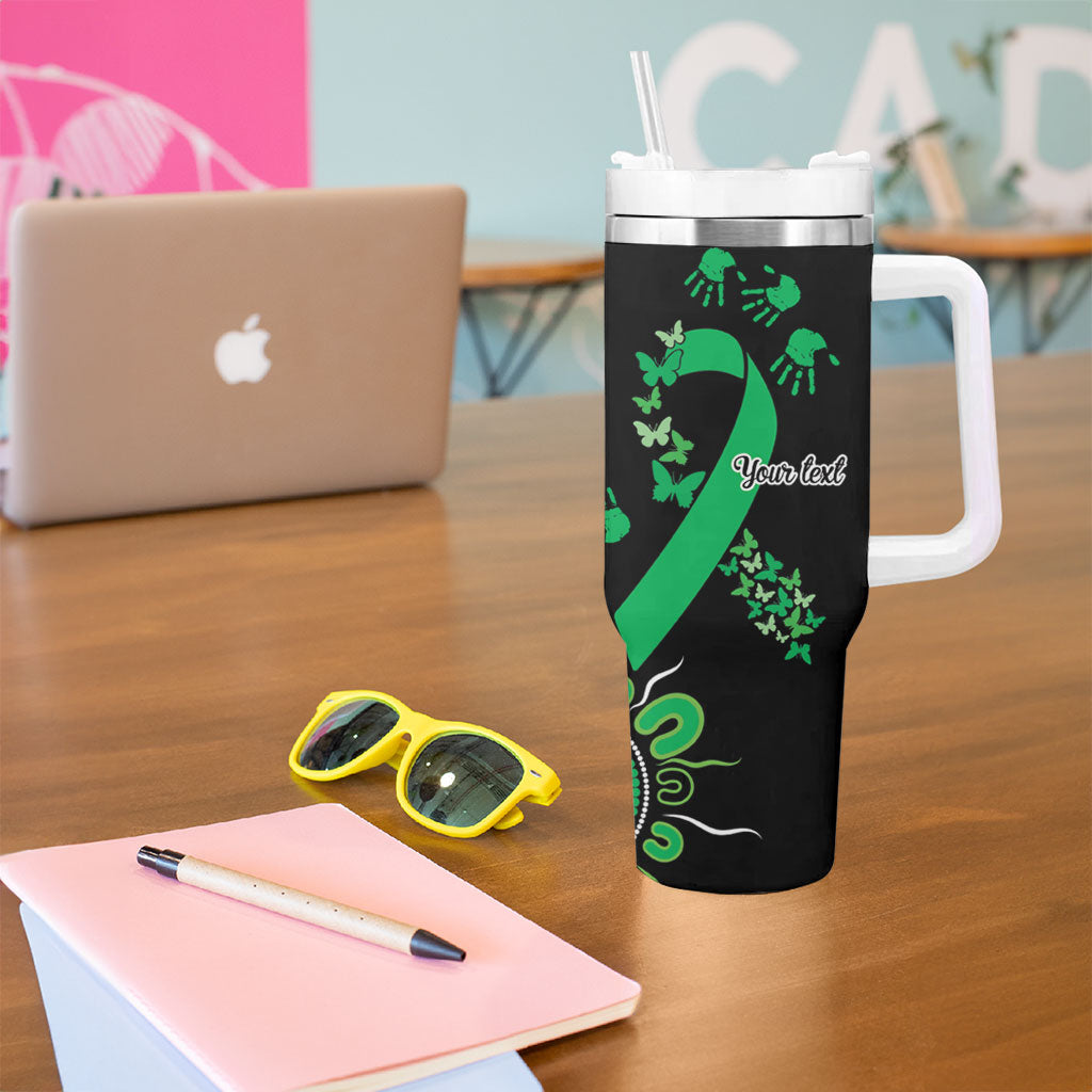 Australia Minority Mental Health Support Personalised Tumbler With Handle Aboriginal Ribbon Dot Painting