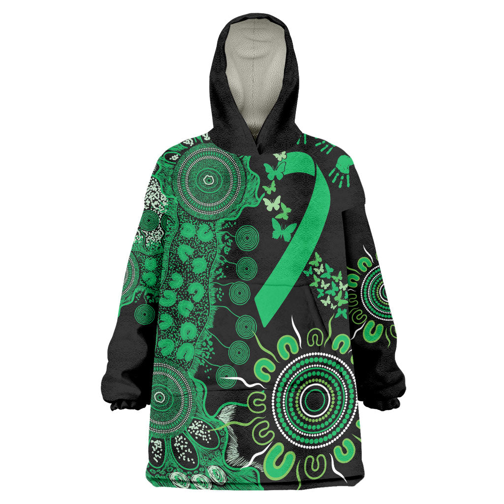 Australia Minority Mental Health Support Personalised Wearable Blanket Hoodie Aboriginal Ribbon Dot Painting