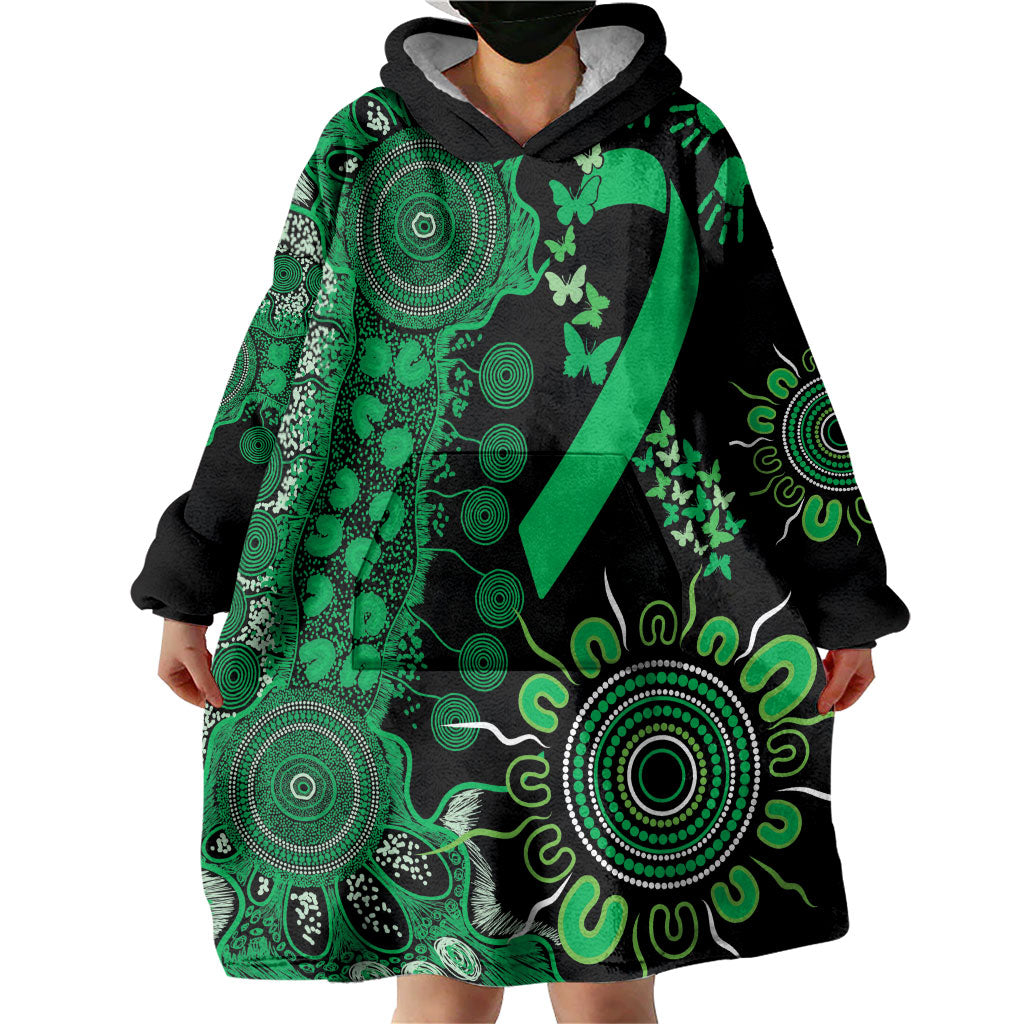 Australia Minority Mental Health Support Personalised Wearable Blanket Hoodie Aboriginal Ribbon Dot Painting
