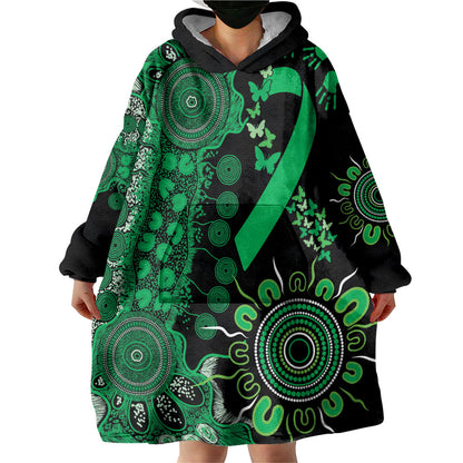 Australia Minority Mental Health Support Personalised Wearable Blanket Hoodie Aboriginal Ribbon Dot Painting
