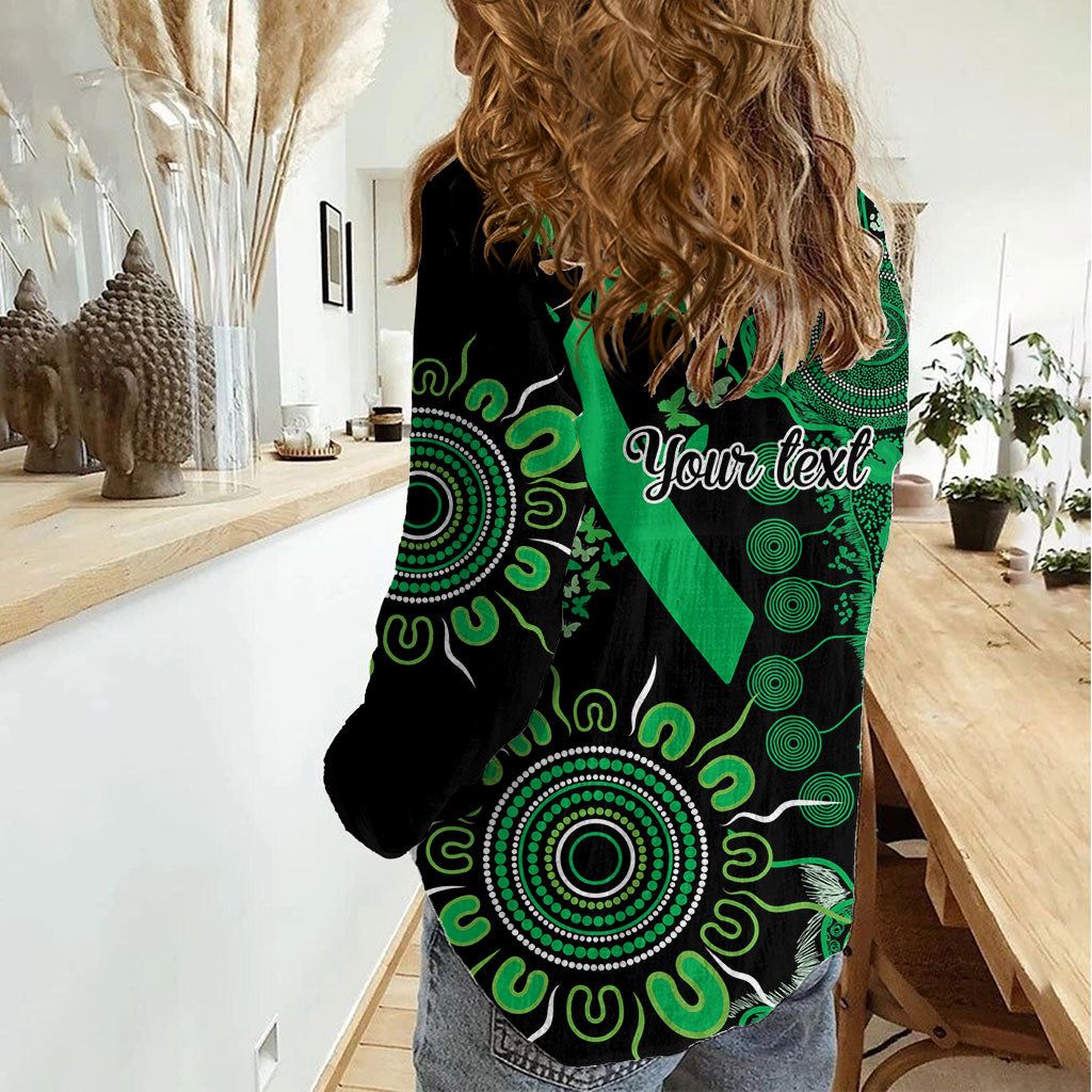 Australia Minority Mental Health Support Personalised Women Casual Shirt Aboriginal Ribbon Dot Painting