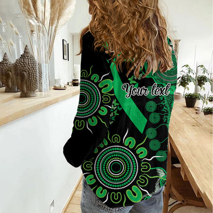 Australia Minority Mental Health Support Personalised Women Casual Shirt Aboriginal Ribbon Dot Painting