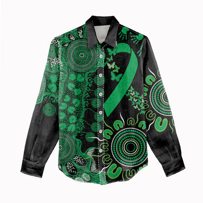 Australia Minority Mental Health Support Personalised Women Casual Shirt Aboriginal Ribbon Dot Painting