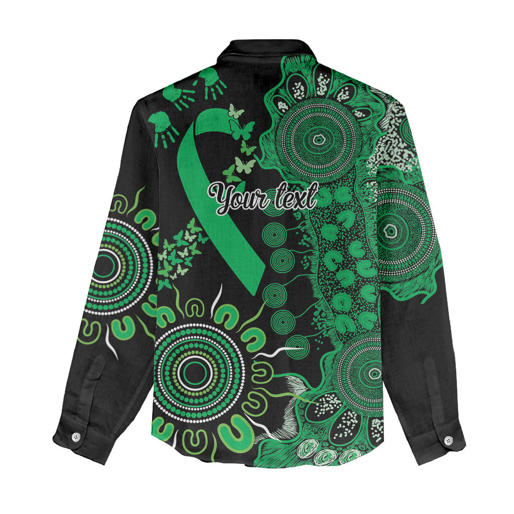 Australia Minority Mental Health Support Personalised Women Casual Shirt Aboriginal Ribbon Dot Painting