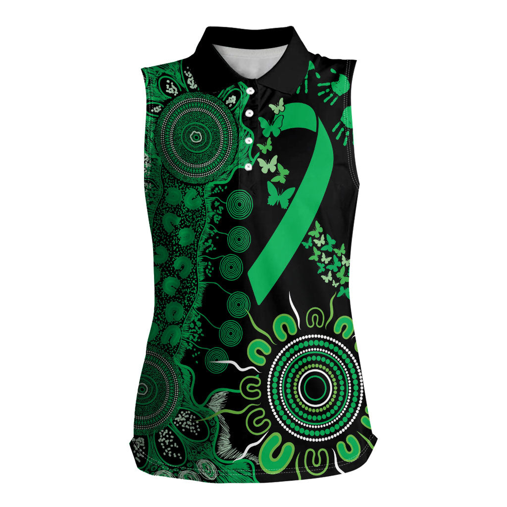 Australia Minority Mental Health Support Personalised Women Sleeveless Polo Shirt Aboriginal Ribbon Dot Painting