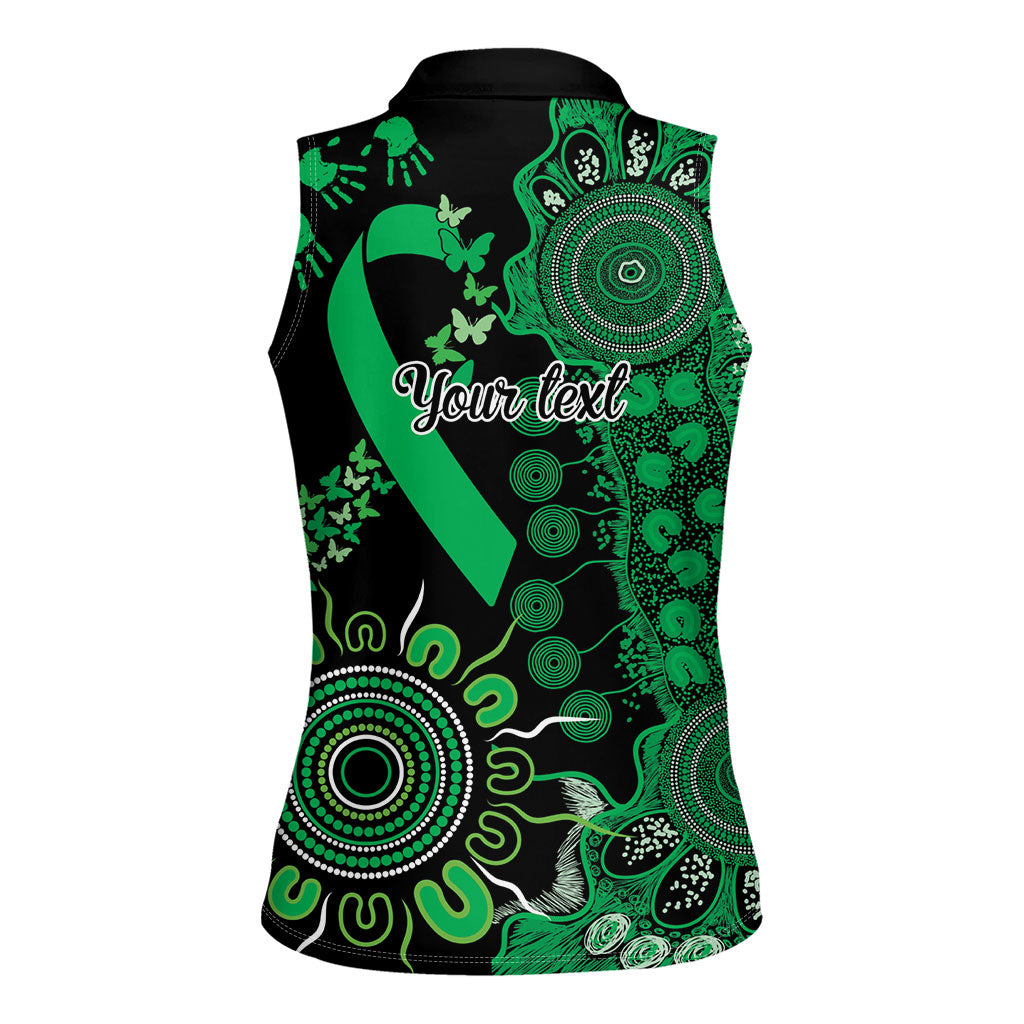 Australia Minority Mental Health Support Personalised Women Sleeveless Polo Shirt Aboriginal Ribbon Dot Painting