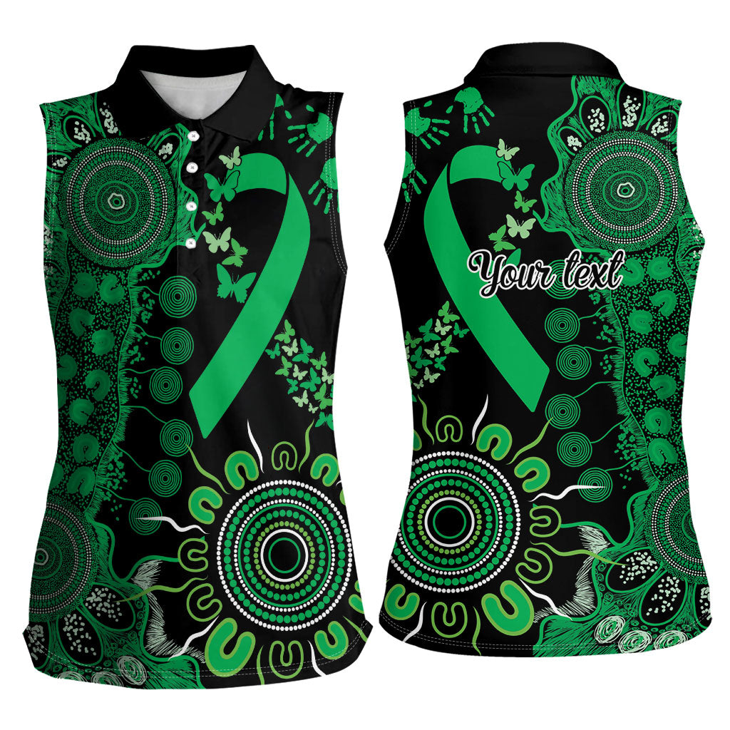 Australia Minority Mental Health Support Personalised Women Sleeveless Polo Shirt Aboriginal Ribbon Dot Painting