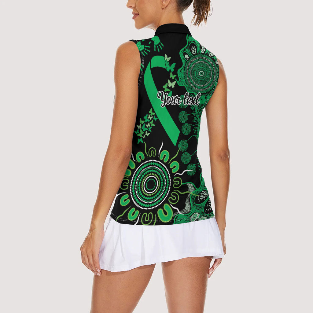 Australia Minority Mental Health Support Personalised Women Sleeveless Polo Shirt Aboriginal Ribbon Dot Painting