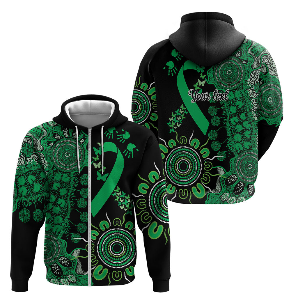 Australia Minority Mental Health Support Personalised Zip Hoodie Aboriginal Ribbon Dot Painting