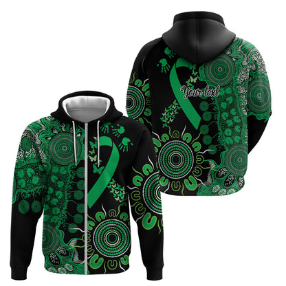 Australia Minority Mental Health Support Personalised Zip Hoodie Aboriginal Ribbon Dot Painting