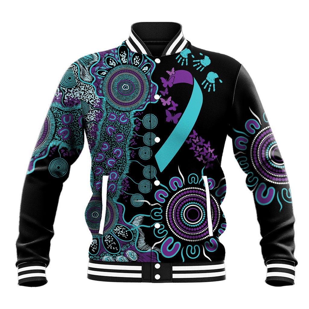 Australia You Matter Suicide Prevention Support Personalised Baseball Jacket Aboriginal Ribbon Dot Painting