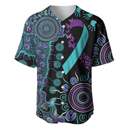 Australia You Matter Suicide Prevention Support Personalised Baseball Jersey Aboriginal Ribbon Dot Painting