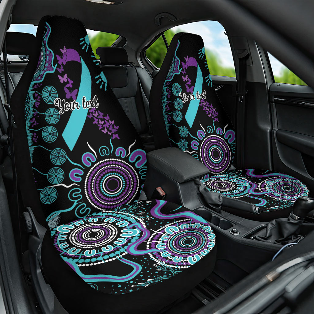 Australia You Matter Suicide Prevention Support Personalised Car Seat Cover Aboriginal Ribbon Dot Painting