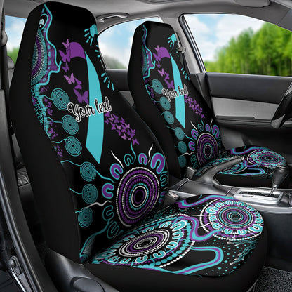 Australia You Matter Suicide Prevention Support Personalised Car Seat Cover Aboriginal Ribbon Dot Painting