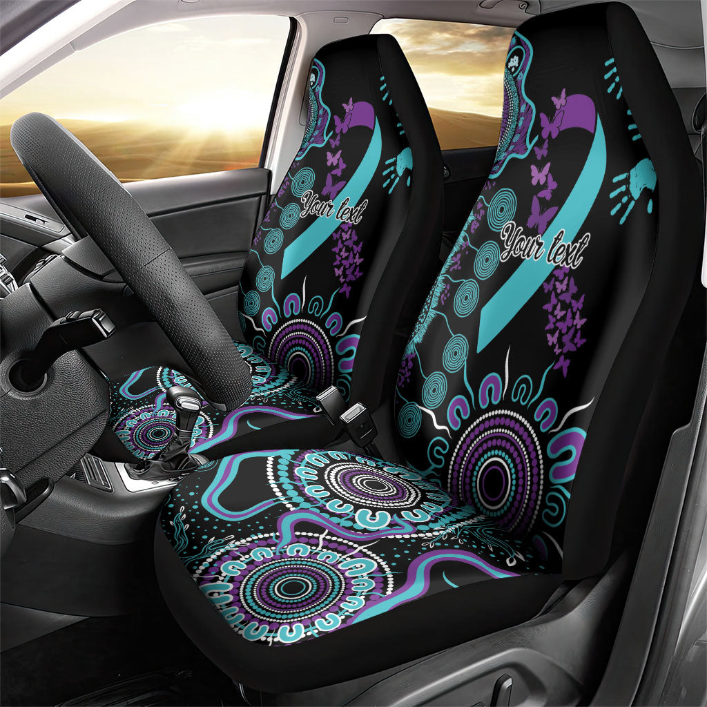 Australia You Matter Suicide Prevention Support Personalised Car Seat Cover Aboriginal Ribbon Dot Painting