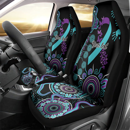 Australia You Matter Suicide Prevention Support Personalised Car Seat Cover Aboriginal Ribbon Dot Painting
