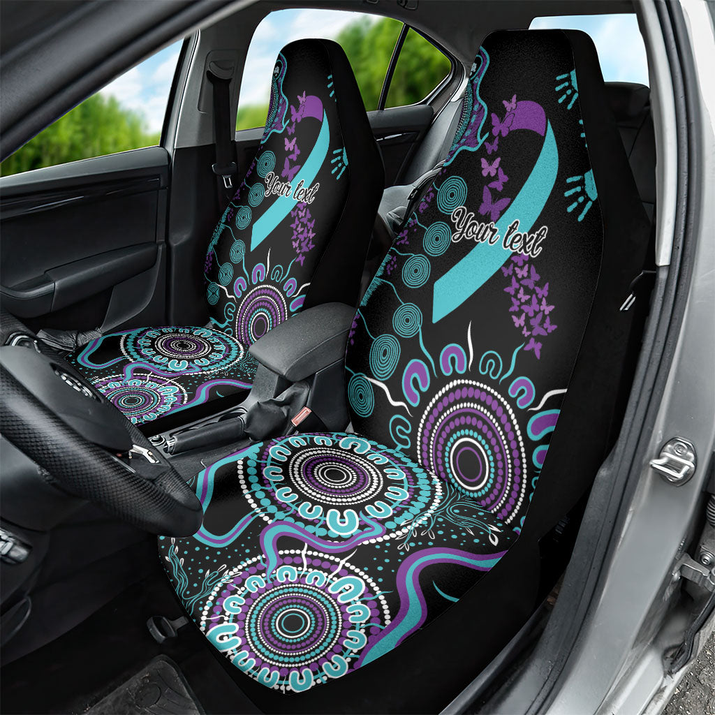 Australia You Matter Suicide Prevention Support Personalised Car Seat Cover Aboriginal Ribbon Dot Painting