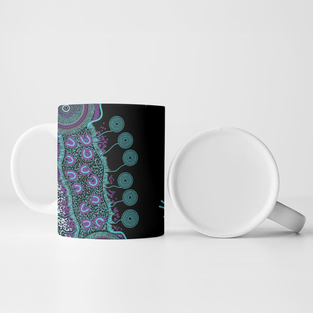 Australia You Matter Suicide Prevention Support Personalised Ceramic Mug Aboriginal Ribbon Dot Painting