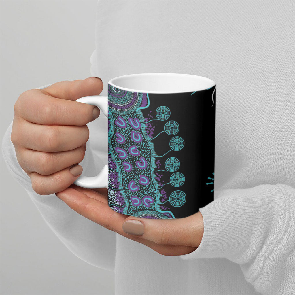 Australia You Matter Suicide Prevention Support Personalised Ceramic Mug Aboriginal Ribbon Dot Painting