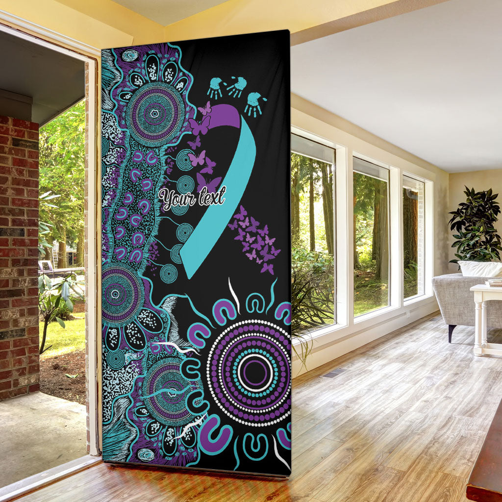 Australia You Matter Suicide Prevention Support Personalised Door Cover Aboriginal Ribbon Dot Painting