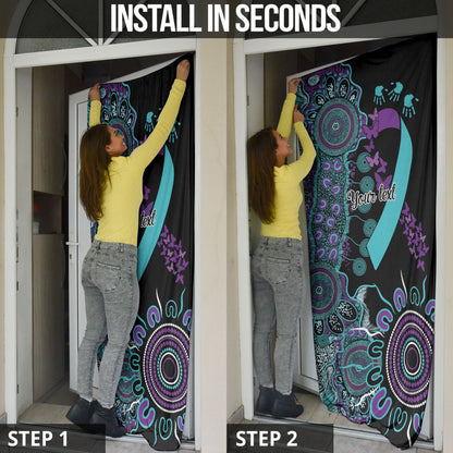 Australia You Matter Suicide Prevention Support Personalised Door Cover Aboriginal Ribbon Dot Painting