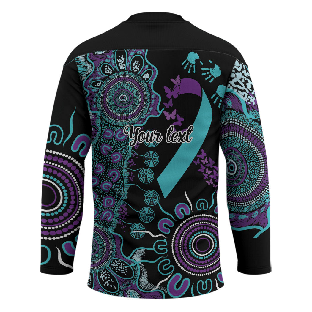 Australia You Matter Suicide Prevention Support Personalised Hockey Jersey Aboriginal Ribbon Dot Painting
