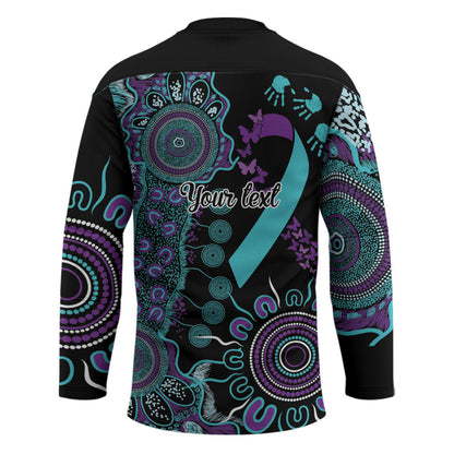 Australia You Matter Suicide Prevention Support Personalised Hockey Jersey Aboriginal Ribbon Dot Painting