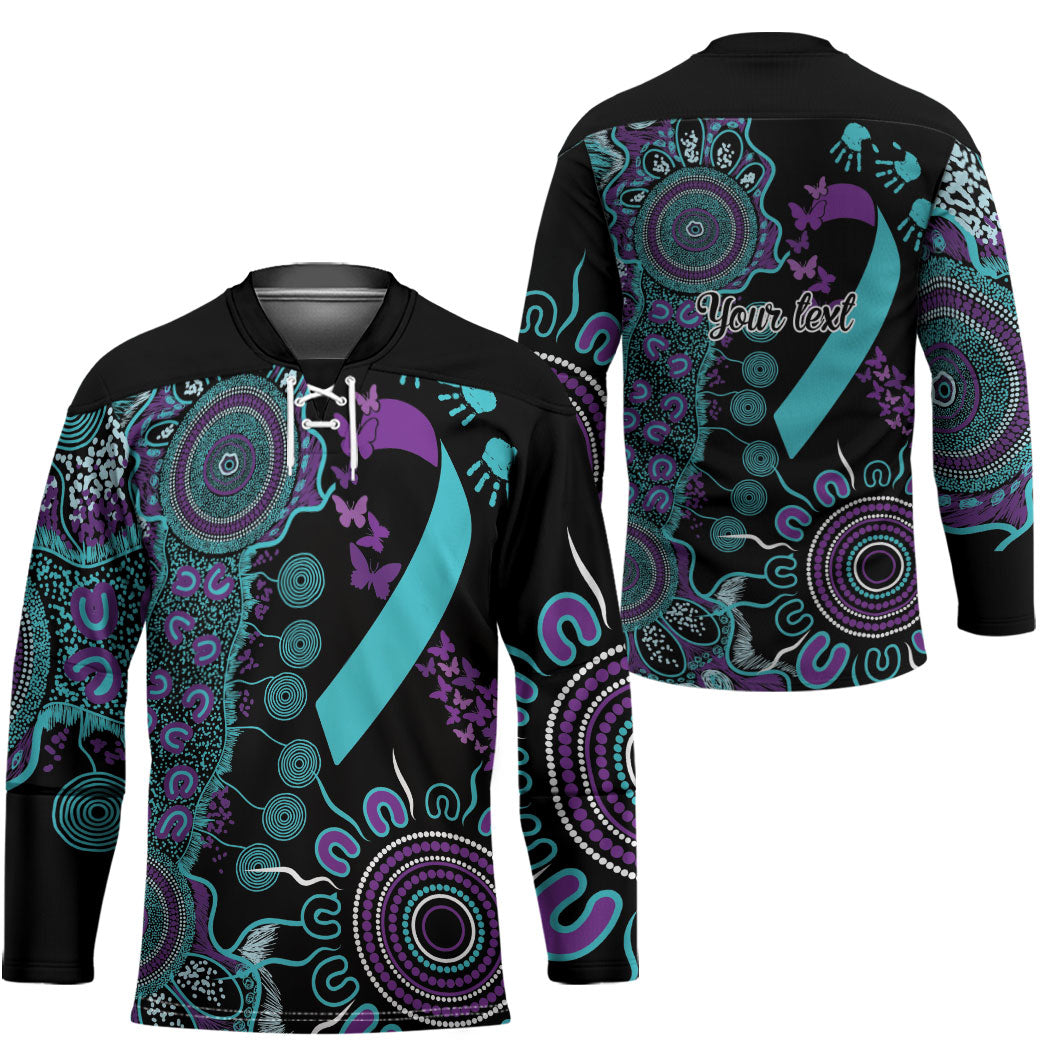 Australia You Matter Suicide Prevention Support Personalised Hockey Jersey Aboriginal Ribbon Dot Painting