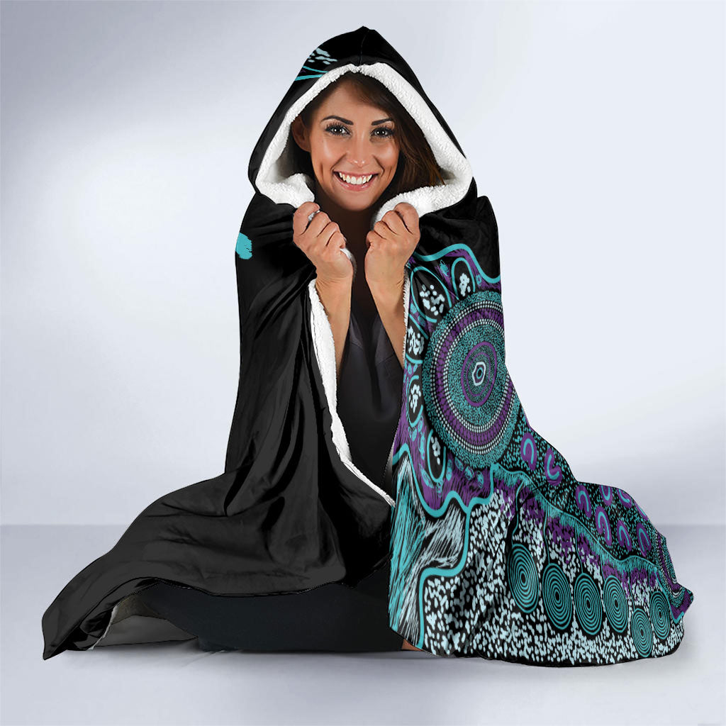 Australia You Matter Suicide Prevention Support Personalised Hooded Blanket Aboriginal Ribbon Dot Painting