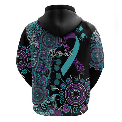 Australia You Matter Suicide Prevention Support Personalised Hoodie Aboriginal Ribbon Dot Painting