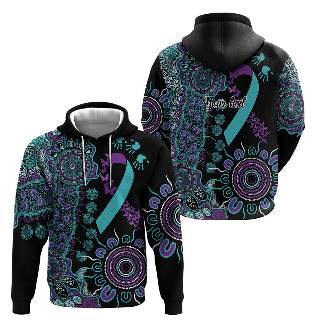 Australia You Matter Suicide Prevention Support Personalised Hoodie Aboriginal Ribbon Dot Painting