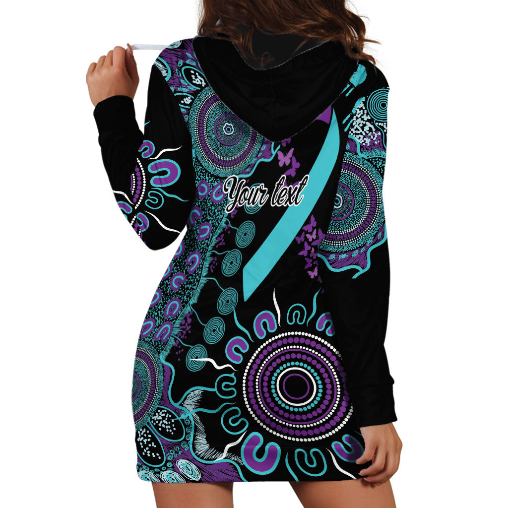 Australia You Matter Suicide Prevention Support Personalised Hoodie Dress Aboriginal Ribbon Dot Painting