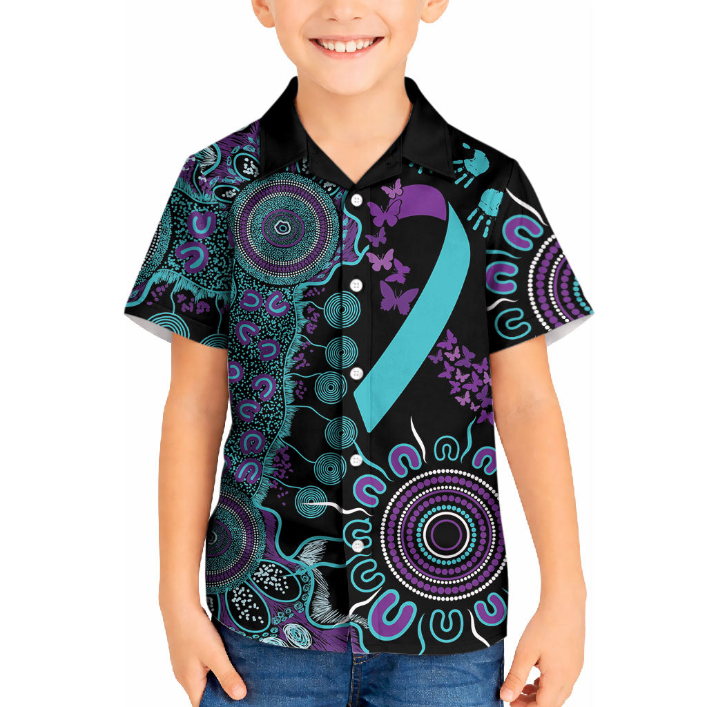 Australia You Matter Suicide Prevention Support Personalised Kid Hawaiian Shirt Aboriginal Ribbon Dot Painting
