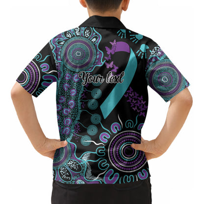 Australia You Matter Suicide Prevention Support Personalised Kid Hawaiian Shirt Aboriginal Ribbon Dot Painting