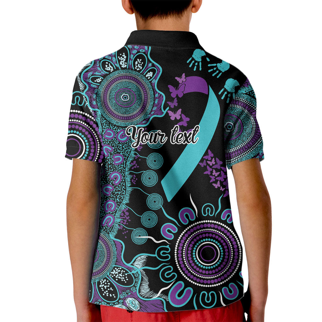 Australia You Matter Suicide Prevention Support Personalised Kid Polo Shirt Aboriginal Ribbon Dot Painting