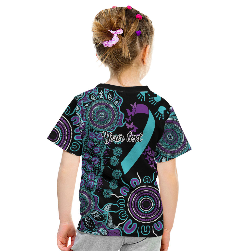 Australia You Matter Suicide Prevention Support Personalised Kid T Shirt Aboriginal Ribbon Dot Painting