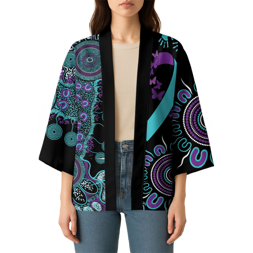 Australia You Matter Suicide Prevention Support Personalised Kimono Aboriginal Ribbon Dot Painting